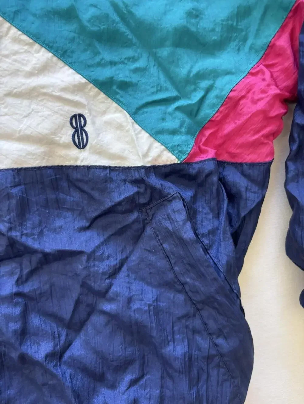 70s/ 80s style multicoloured windbreaker jacket, sz medium